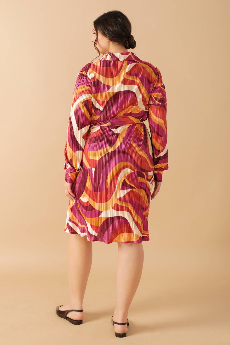 GET ON BOARD WOVEN PLISSE MINI DRESS Flying Tomato